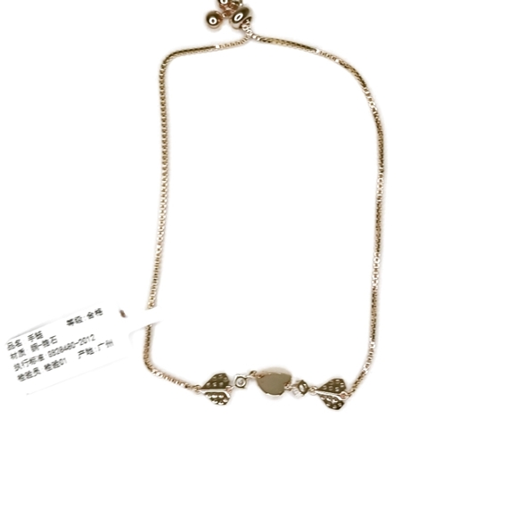 Heart Rhinestone Bracelet Stainless Steel - Picture 3 of 4